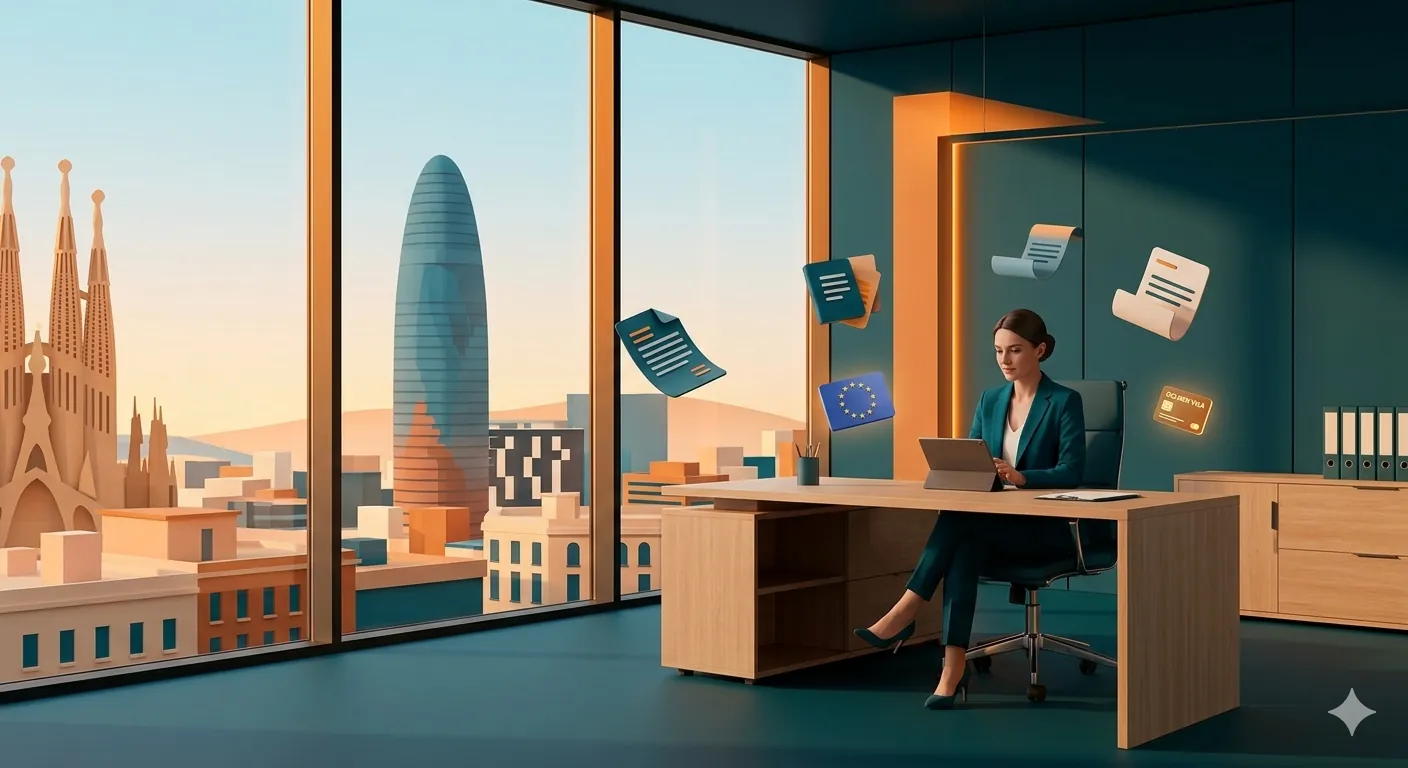 Immigration consultant in a modern office
